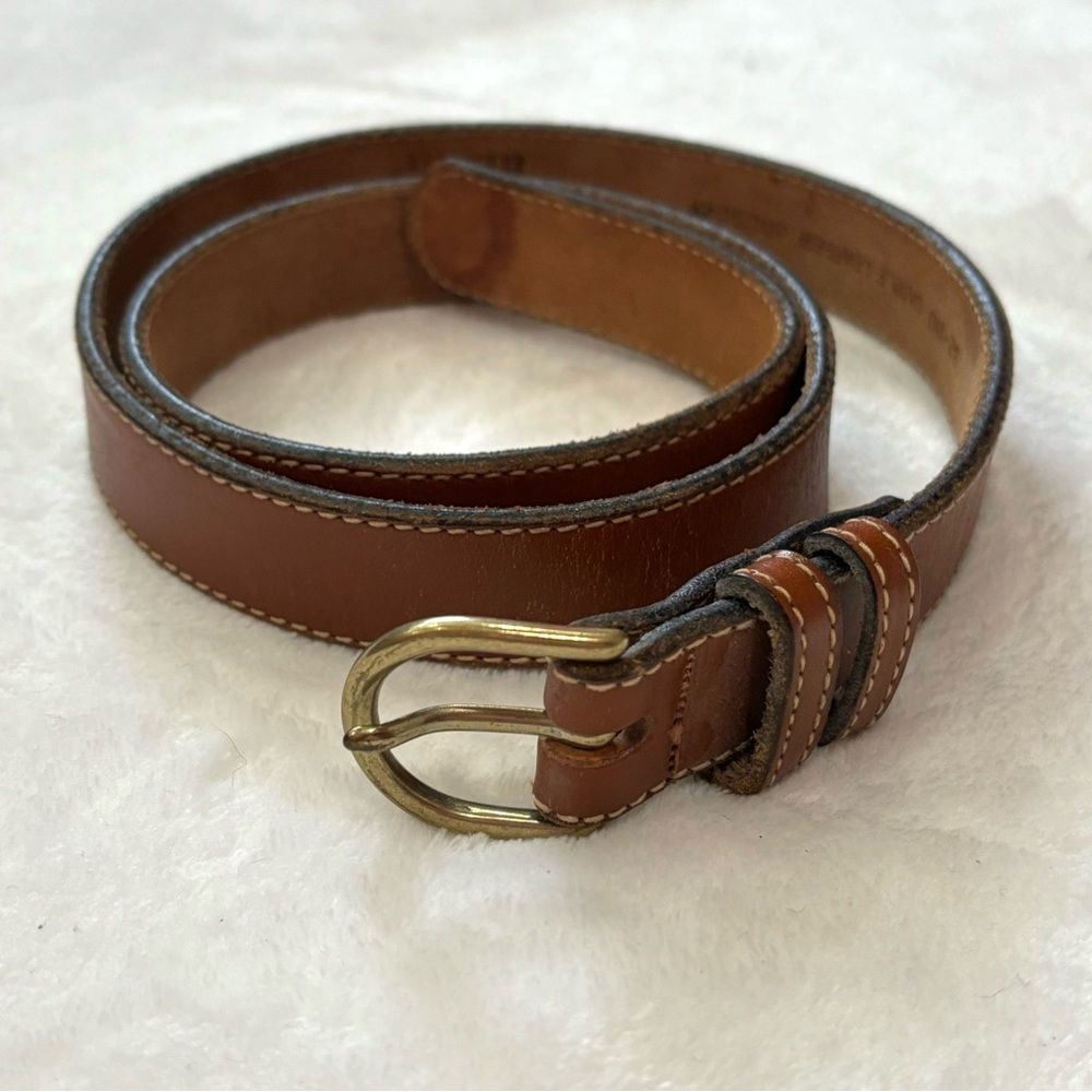 JOHN HENRY Women’s Vintage 80's Saddle Leather Belt - brown, size 32